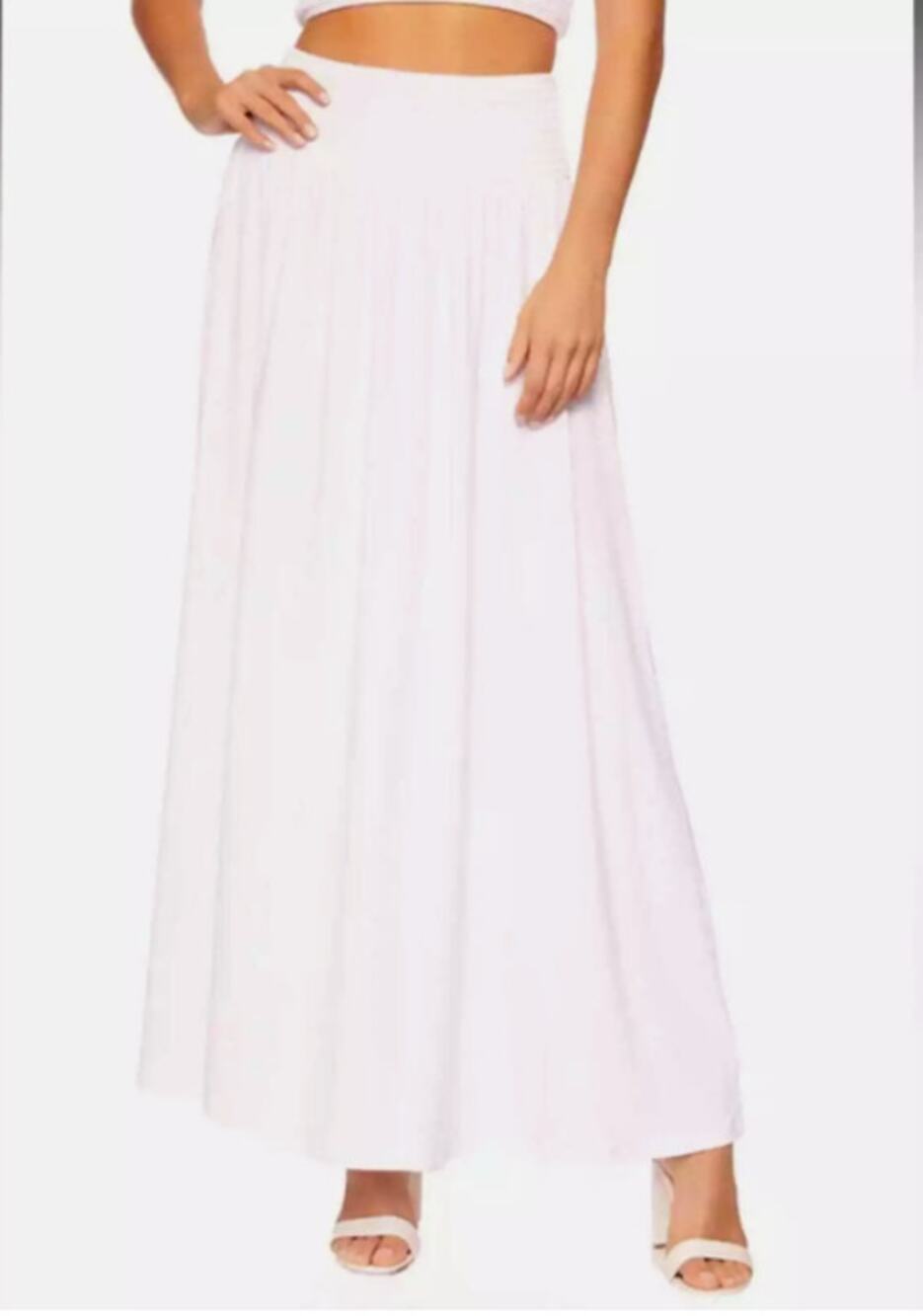 Susana Monaco Revolve Black Smocked Maxi Drop Waist Skirt Size Small